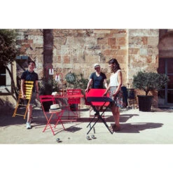 Chaise De Jardin Pliante FERMOB Bistro Métal - Piment -Lafumaei Boutique 010143 chaise de jardin pliante fermob bistro metal piment ambiance