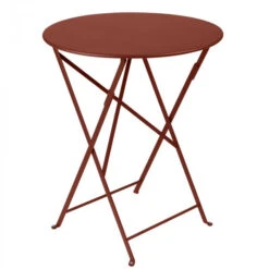 Table De Jardin 2 Personnes FERMOB Bistro Ø 60 Cm - Ocre Rouge