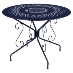Table De Jardin 4 Personnes FERMOB Montmartre Ø 96 Cm - Bleu Abysse