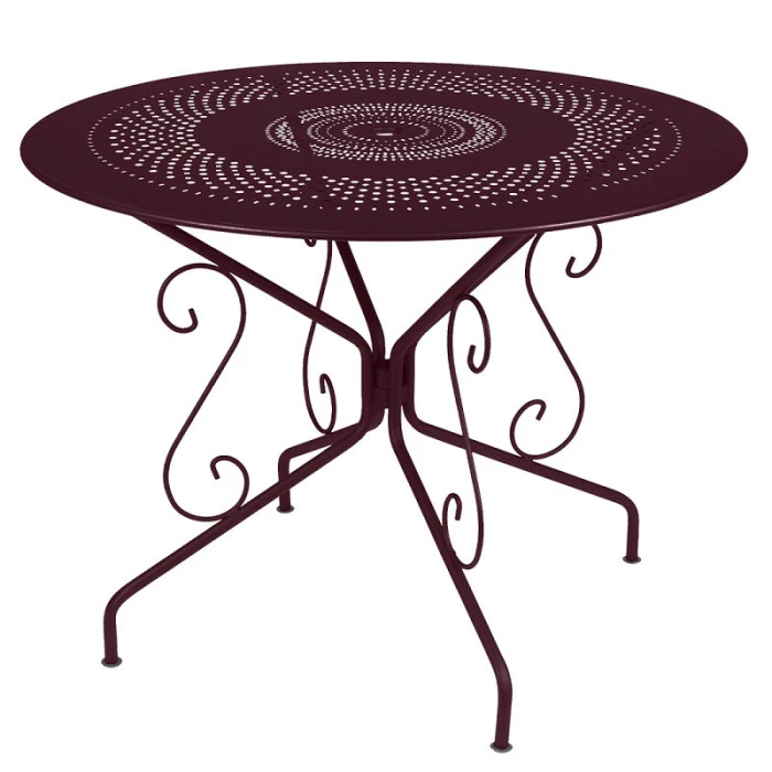 Table De Jardin 4 Personnes FERMOB Montmartre Ø 96 Cm - Cerise Noire 1 Table De Jardin 4 Personnes FERMOB Montmartre Ø 96 Cm - Cerise Noire