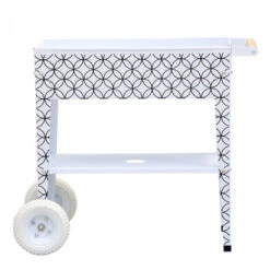 Carré Potager Surélevé Sur Roues Herstera Blanc à Motifs