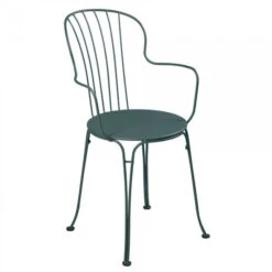 Salon De Jardin Fermob Opéra + 82 X 82 Cm, Gris Orage, 4 Personnes -Lafumaei Boutique 091226 fauteuil jardin empilable fermob opera plus gris orage 1