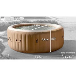 Spa Gonflable Intex PureSpa Sahara Energie + 4 Places Avec Couverture Thermique -Lafumaei Boutique 28476ex raviday dimensions spa gonflable intex purespa sahara 4 places couverture