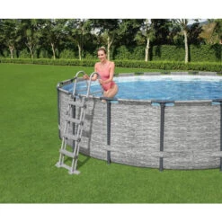 Piscine Tubulaire Ronde Bestway Steel Pro Max 5,49 X 1,22 M -Lafumaei Boutique 5618y piscine hors sol bestway ronde steel pro max 549 122 echelle