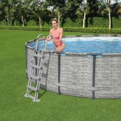 Piscine Tubulaire Ronde Bestway Steel Pro Max 4,88 X 1,22 M -Lafumaei Boutique 5619e piscine tubulaire ronde bestway steel pro max 428 122 ambiance 2