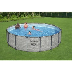 Piscine Tubulaire Ronde Bestway Steel Pro Max 4,88 X 1,22 M -Lafumaei Boutique 5619e piscine tubulaire ronde bestway steel pro max 428 122 ambiance
