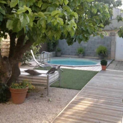 Piscine En Bois Octogonale Ubbink Océa 5,10 X 1,20 M - Liner Beige -Lafumaei Boutique 7504510 piscine bois octogonale ubbink ocea 580 beige ambiance 1