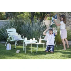 Lot De 3 Tables Basses Gigognes FERMOB Oulala - Vert Opaline / Menthe Glaciale / Citron -Lafumaei Boutique 900902 tables gigognes fermob oulala vert opaline menthe glaciale citron ambiance