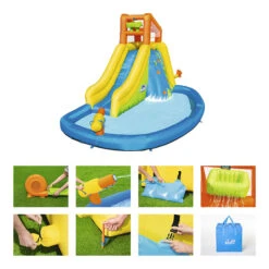 Aire De Jeux Avec Toboggan, Pataugeoire Et Canon à Eau Bestway Mont Splashmore -Lafumaei Boutique aire jeux bestway mont splashmore 53345 9