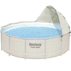 Auvent Pour Piscine Tubulaire Bestway Ø 3,05 à 5,49 M -Lafumaei Boutique auvent rond bestway