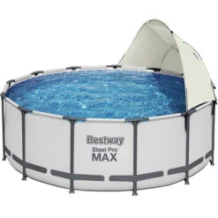 Auvent Pour Piscine Tubulaire Bestway Ø 3,05 à 5,49 M -Lafumaei Boutique auvent rond bestway 3