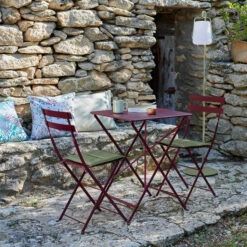 Salon De Jardin Fermob Bistro 57 X 57 Cm Cerise Noire, 2 Personnes