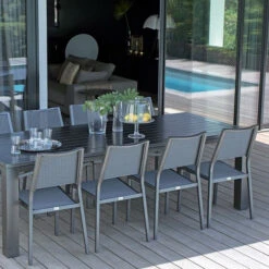 Chaise De Jardin Florence En Aluminium Et Finition Brush - ALIZE -Lafumaei Boutique chaise jardin aluminium alize florence 3