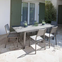 Chaise De Jardin Florence En Aluminium Et Finition Brush - ALIZE -Lafumaei Boutique chaise jardin aluminium alize florence 4