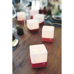 Lot De 3 Photophores FERMOB Cuub - Rouge -Lafumaei Boutique cuub rouge ambiance fermob 6