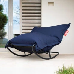 Pack Rocking Chair Rock'n'Roll Noir + Pouf Original Outdoor Océan Fatboy -Lafumaei Boutique fatboy rock n roll terrace jpg rgb min min