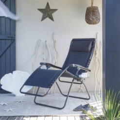 Fauteuil Relax Pliant LAFUMA RSX Clip Polycoton - Ardoise -Lafumaei Boutique lfm2037.8549 fauteuil relax pliant lafuma rsx clip polycoton ardoise ambiance 2
