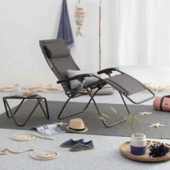 Fauteuil Relax Pliant LAFUMA RSX Clip Polycoton - Ardoise -Lafumaei Boutique lfm2037.8549 fauteuil relax pliant lafuma rsx clip polycoton ardoise ambiance