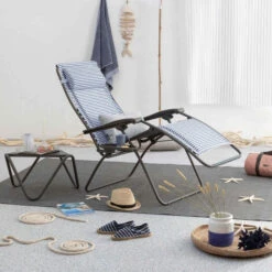 Fauteuil Relax Pliant LAFUMA RSX Clip Polycoton - Marine -Lafumaei Boutique lfm2037.9291 fauteuil relax pliant lafuma rsx clip polycoton marine ambiance