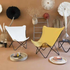 Fauteuil Pliant LAFUMA Pop Up XL Airlon - Curry -Lafumaei Boutique lfm2777.7234 fauteuil relax pliant lafuma pop up xl curry ambiance interieur