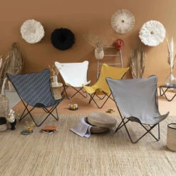 Fauteuil Pliant LAFUMA Pop Up XL Airlon - Écru -Lafumaei Boutique lfm2777.9328 fauteuil relax pliant lafuma pop up xl ecru ambiance 3