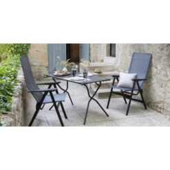 Fauteuil De Jardin Pliant LAFUMA Zen-it Batyline® Duo - Obsidian -Lafumaei Boutique lfm2780 fauteuil jardin lafuma zen it ambiance repas