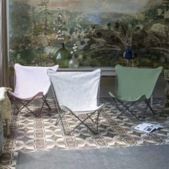 Fauteuil Pliant LAFUMA Pop Up XL Airlon - Motifs Graminée / Beige -Lafumaei Boutique lfm2957.9331 fauteuil relax pliant lafuma pop up xl graminee beige ambiance 2