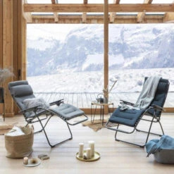 Fauteuil Relax Pliant LAFUMA Futura BeComfort XL - Argent -Lafumaei Boutique lfm3131.8901 fauteuil relax pliant lafuma futura becomfort xl argent ambiance 3