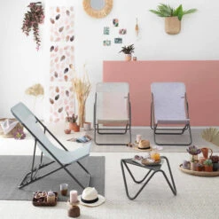 Chaise Longue LAFUMA Maxi Transat Velio Néo - Flora -Lafumaei Boutique lfm5029 chaise longue lafuma maxi transat velio neo flora ambiance 2