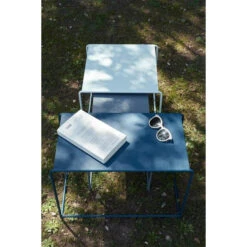 Lot De 3 Tables Basses Gigognes FERMOB Oulala - Bleu Acapulco / Menthe Glaciale / Gris Orage -Lafumaei Boutique oulala bouquet retro gordes bcj23 sebastien erome min