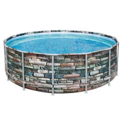Piscine Tubulaire Bestway Power Steel Stone Ronde 4,27 X 1,22 M