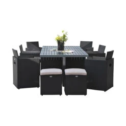 Salon De Jardin DCB Encastrable - Plateau En Aluminium, 10 Personnes -Lafumaei Boutique pvc 10 alu n 03