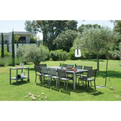 Table De Jardin 10 Personnes Avec 2 Rallonges FERMOB Oléron 155 / 255 X 100 Cm - Gris Argile -Lafumaei Boutique table fermob oleron chaises costa 2 4
